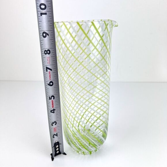 Anthropologie Beatriz Pitcher Lime Green Swirl - Picture 7 of 11